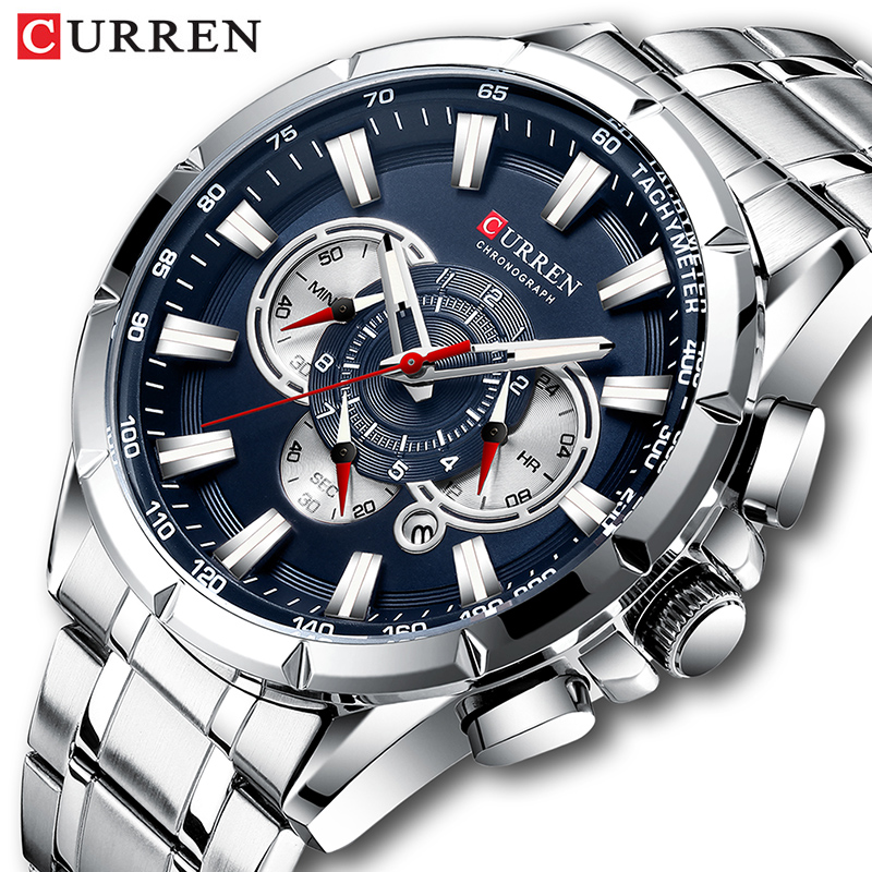 Smartwatch Watches For Men Brands - CURREN ساعة معصم الرجال مقاوم للماء
