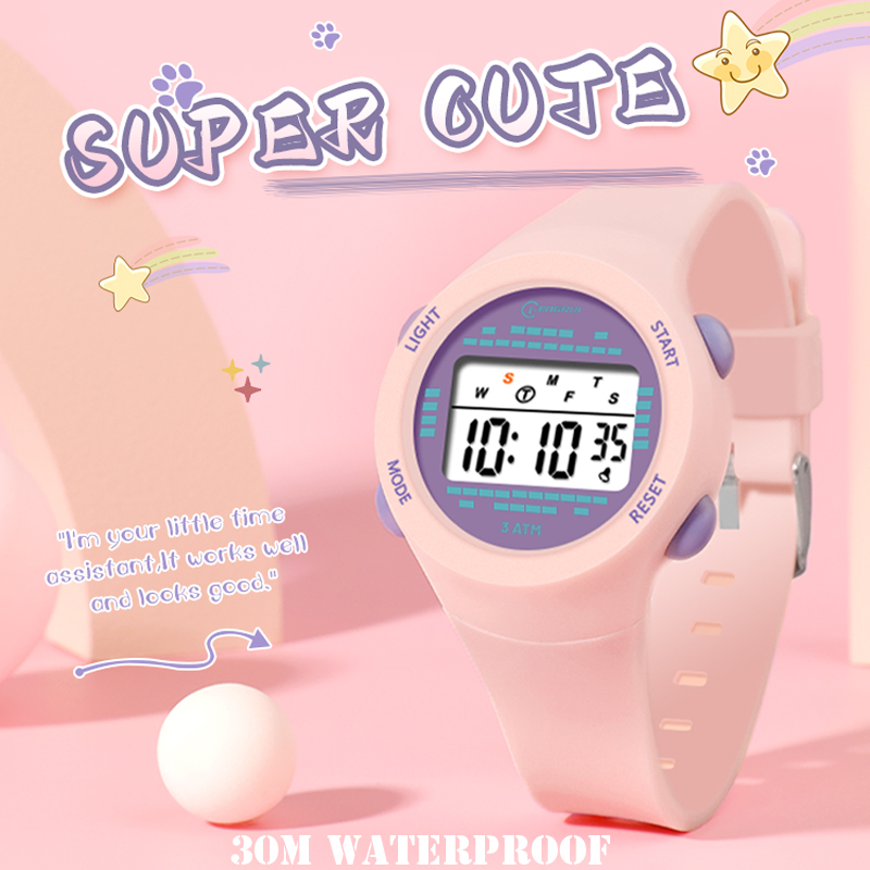 Smartwatch Digital Watches For Girls - ساعة إلكترونية مقاومة للماء للأطفال ،