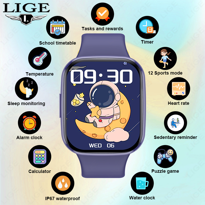 Smartwatch Digital Watches For Girls - Lige الأطفال ساعة ذكية النساء اللياقة