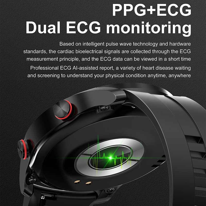 ECG + PPG بلوتوث دعوة ساعة ذكي - مراجعة Smartwatch Health Watches For Men وسعره