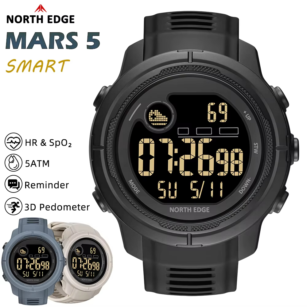 NORTH EDGE NEW MARS 5 ساعة رقم - مراجعة Smartwatch Sports Watches For Women وسعره