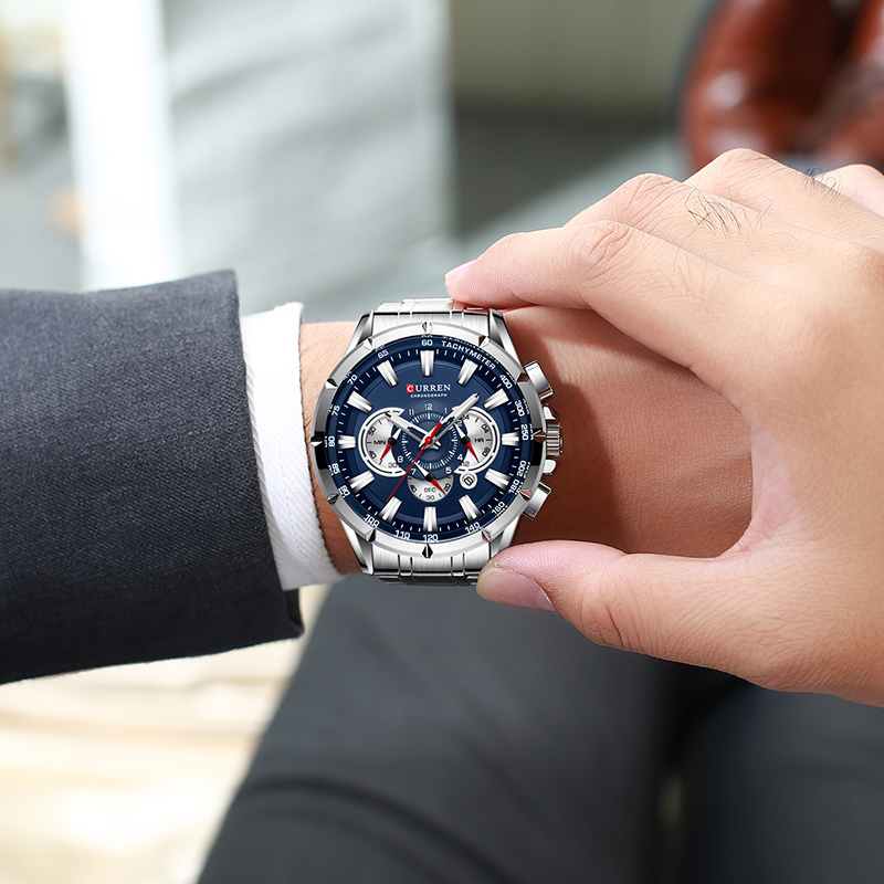 CURREN ساعة معصم الرجال مقاوم  - مراجعة Smartwatch Watches For Men Brands وسعره