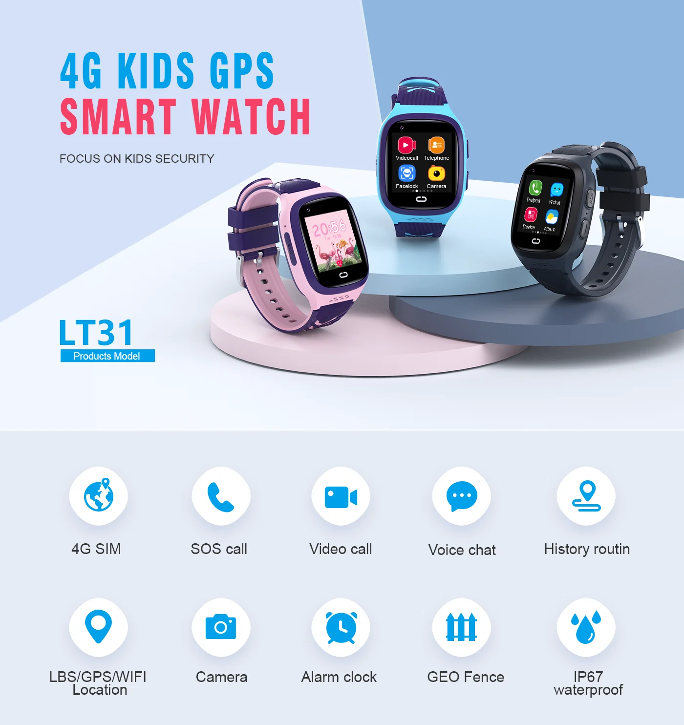 4G الاطفال Smartwatch SOS مقاو - مراجعة Smartwatch Watches For Girls وسعره