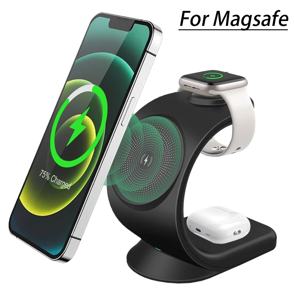 شاحن لاسلكي مغناطيسي 3 في 1 مح - مراجعة Watch 7 Smartwatch Iphone وسعره