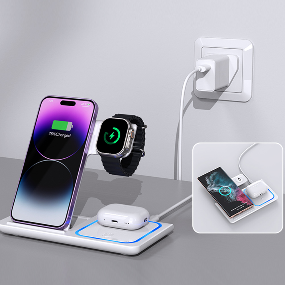 محطة شحن لاسلكية LED 3 في 1 له - مراجعة Watch 7 Smartwatch Iphone وسعره