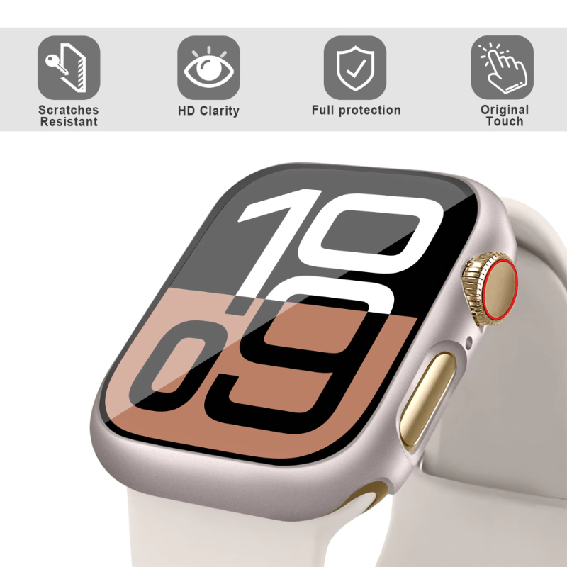 غطاء زجاجي + حافظة لساعة أبل 4 - مراجعة Iwatch Smartwatch Series 7 وسعره