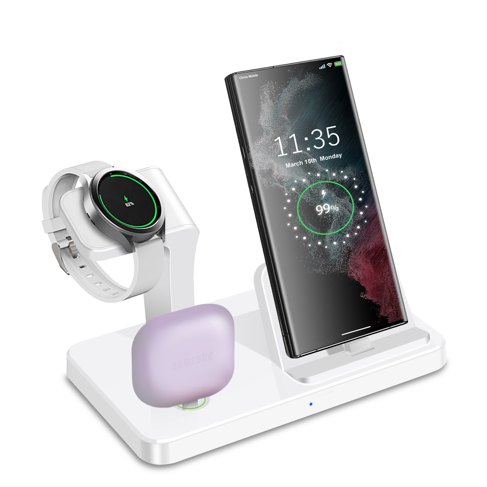 محطة شحن لاسلكية 3 في 1 بمنفذ  - مراجعة Watches Smartwatch Samsung وسعره