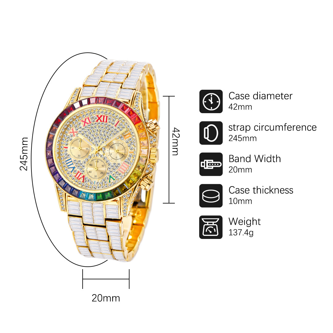 MISSFOX الفاخرة مثلج ساعة للرج - مراجعة Smartwatch Watches For Men Brands وسعره