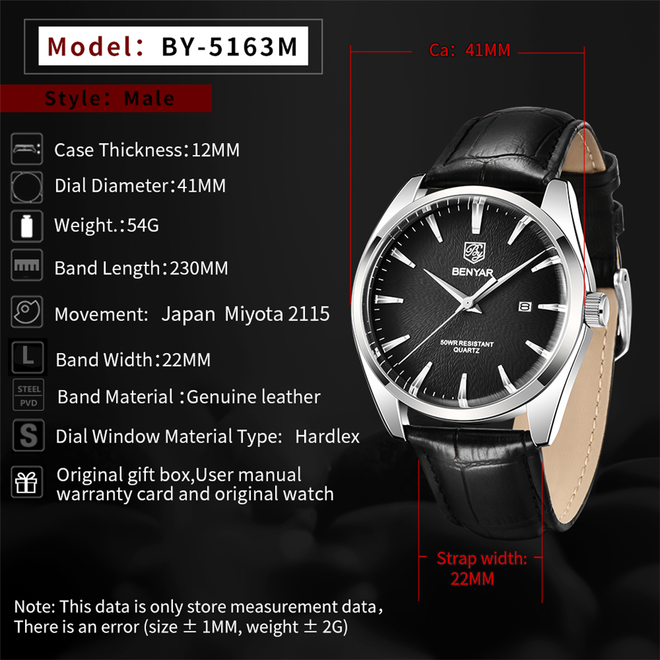 Benyar 5163 أفضل العلامات التج - مراجعة Smartwatch Watches For Men Brands وسعره