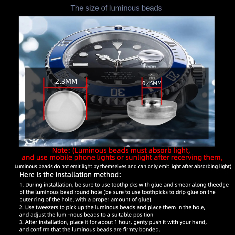 2.3x0.45 مللي متر مضيئة نقطة ل - مراجعة Rolex Watch Submariner وسعره