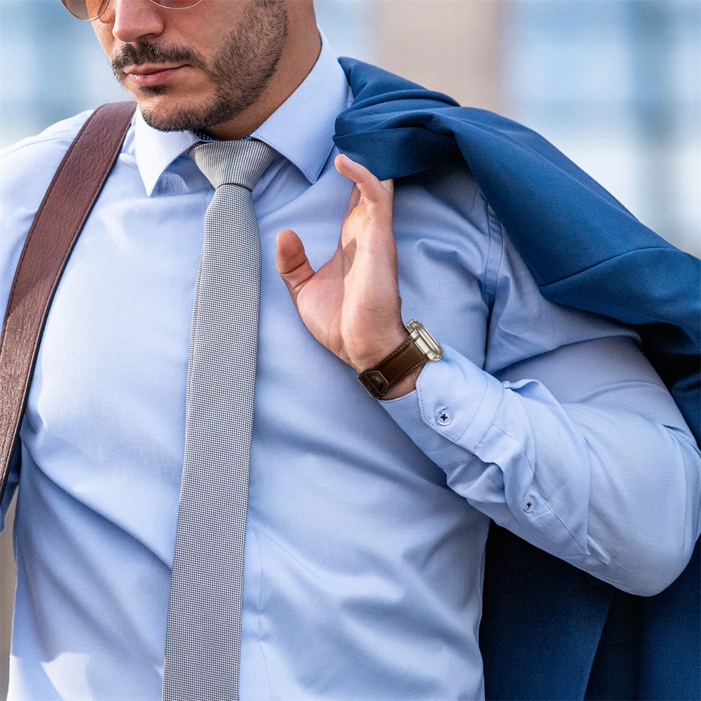 حزام جلدي بتصميم درع كلاسيكي ل - مراجعة Smartwatch Slim Watches For Men وسعره
