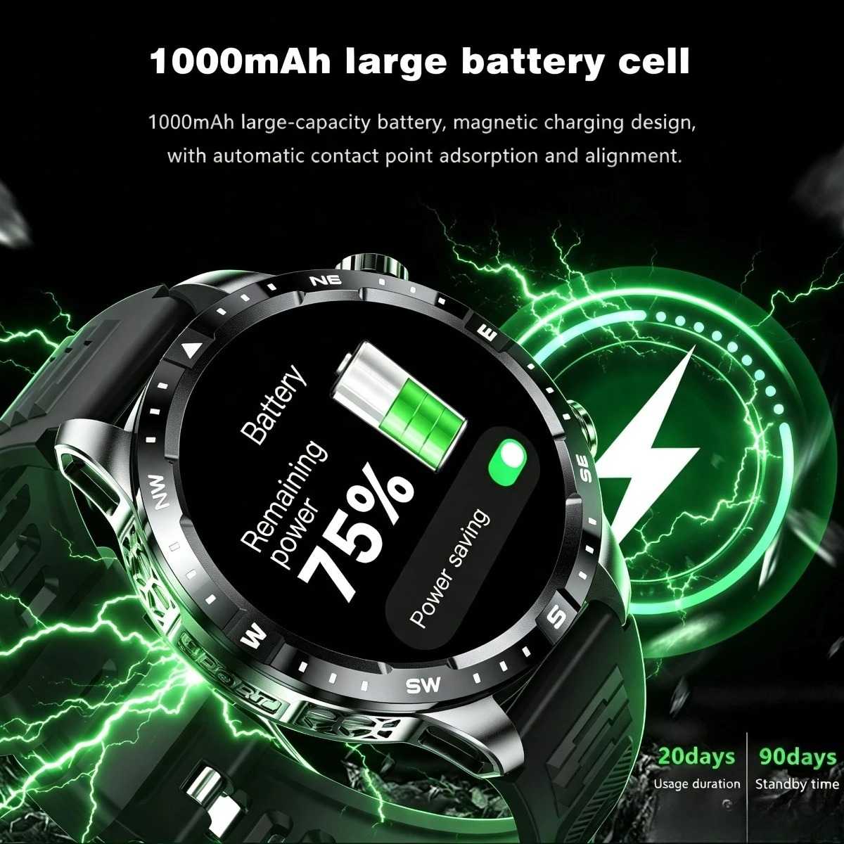 ساعة ذكية رياضية للرجال: بطاري - مراجعة Smartwatch Health Watches For Men وسعره