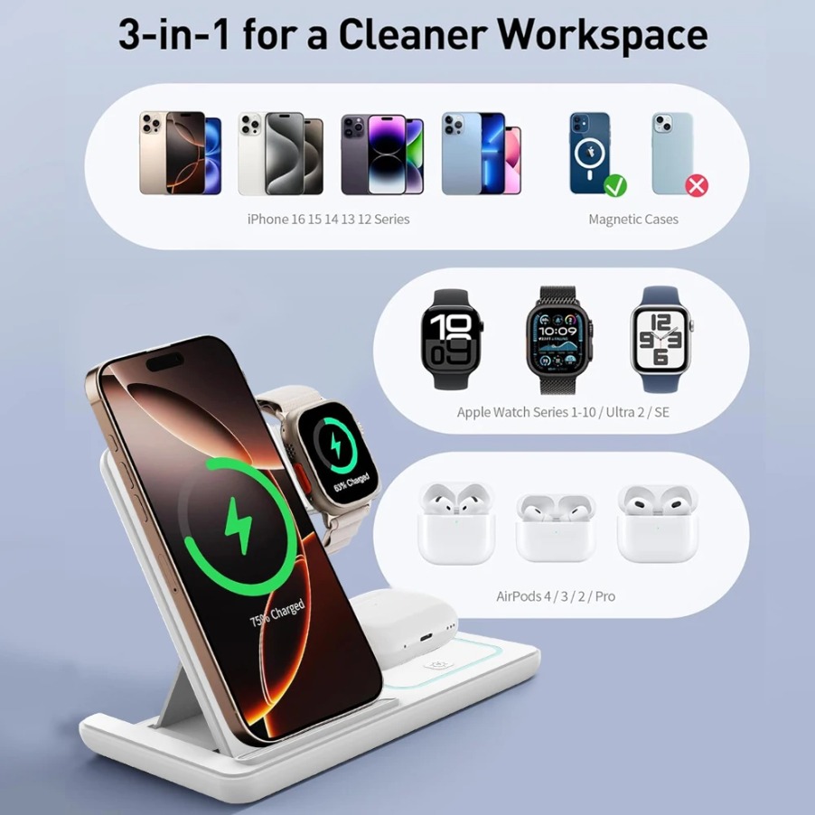 حامل شاحن لاسلكي 3 في 1 قابل ل - مراجعة Watches Smartwatch Samsung وسعره