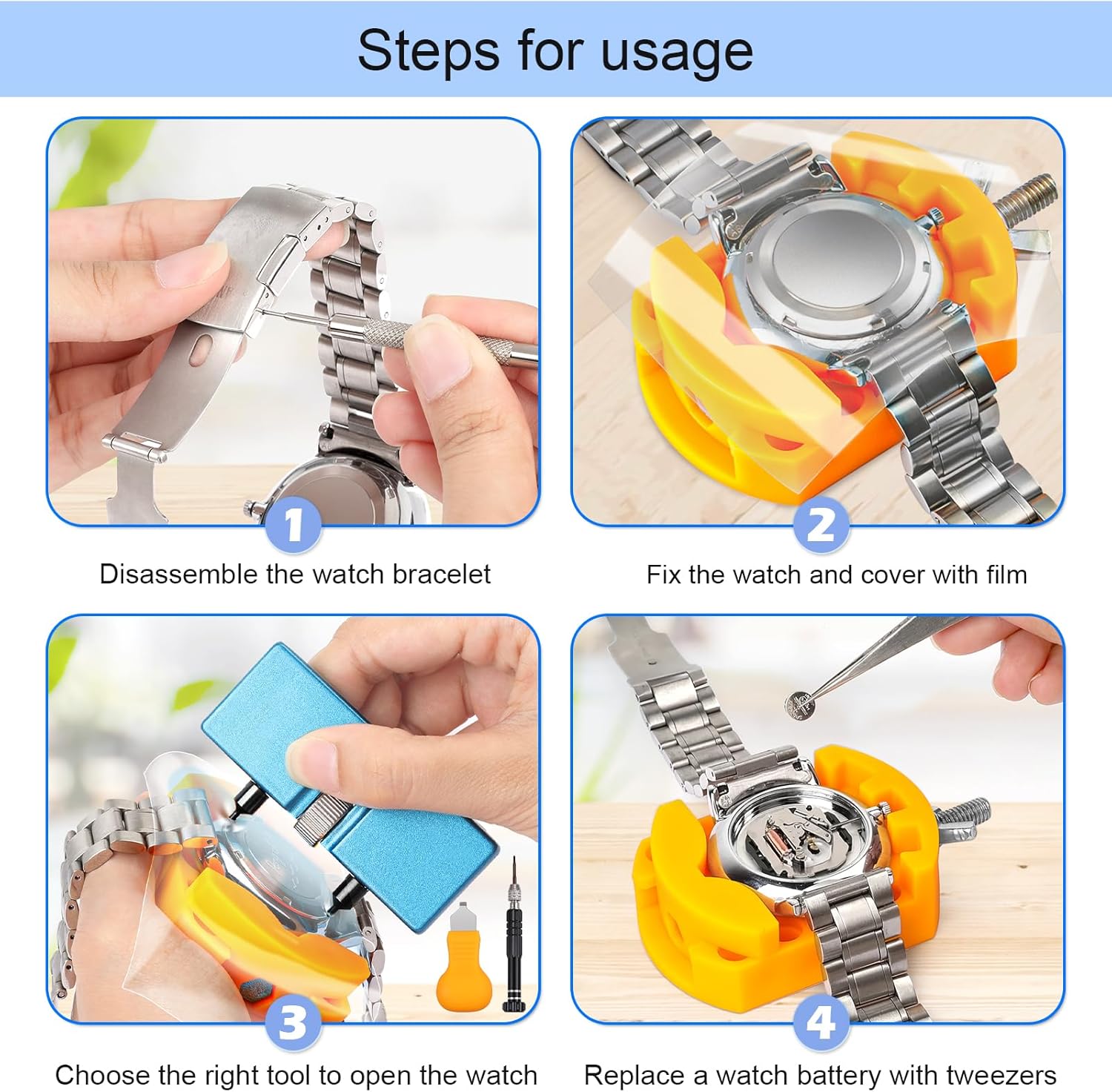 طقم استبدال بطارية ساعة ، مفك  - مراجعة Watchmaker Screwdriver وسعره