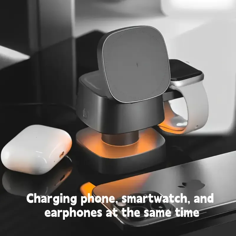 شاحن لاسلكي مغناطيسي 3 في 1 له - مراجعة Watch 7 Smartwatch Iphone وسعره