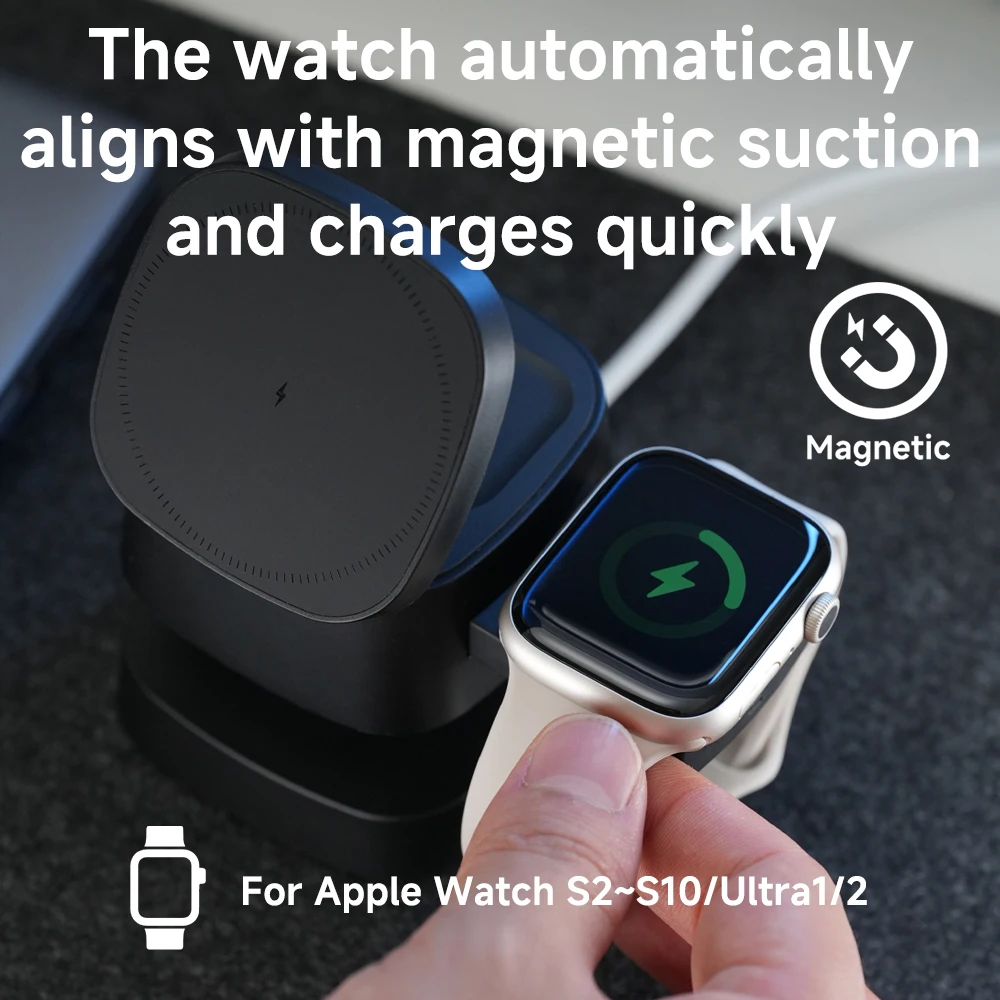 شاحن لاسلكي مغناطيسي 3 في 1 له - مراجعة Watch 7 Smartwatch Iphone وسعره