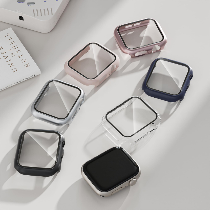 قطعتان من الزجاج المقسى + غطاء - مراجعة Iwatch Smartwatch Series 7 وسعره