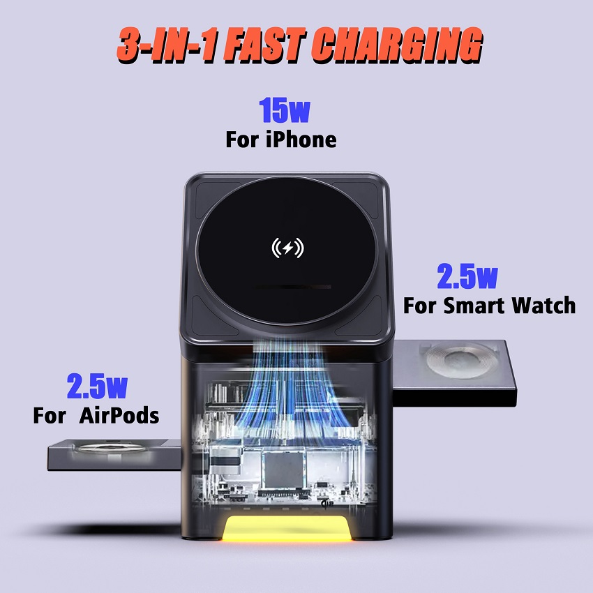شاحن لاسلكي مغناطيسي 3 في 1 قا - مراجعة Watches Smartwatch Samsung وسعره